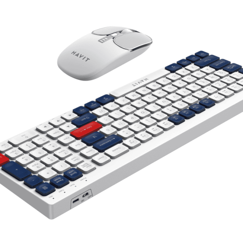 Havit Wireless Keyboard+Mouse Combo KB830WB – White+Blue