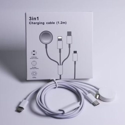 3-in-1 Type-C Charger for Apple Watch & iPhone | Magnetic Wireless Charging Cable