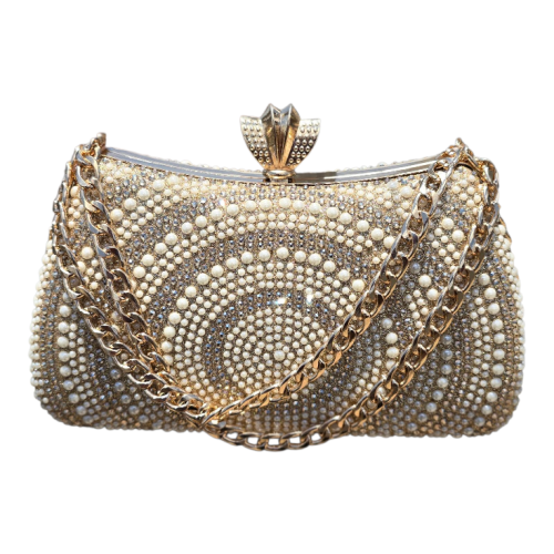 Pearl clutch bag (with a longer sling inside)