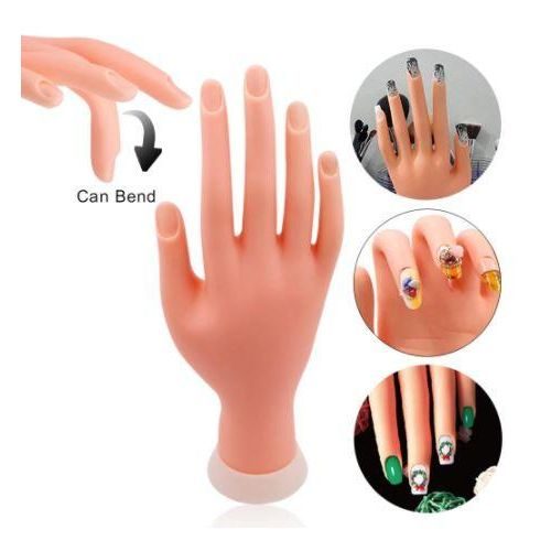 Hand training dummy Nail Art Practice Hand - Flexible Silicone Hand Model for Manicure Training rings bracelet hand display